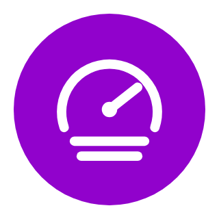 Line icon of a measurement gauge, representing AI coaching science-backed diagnostics